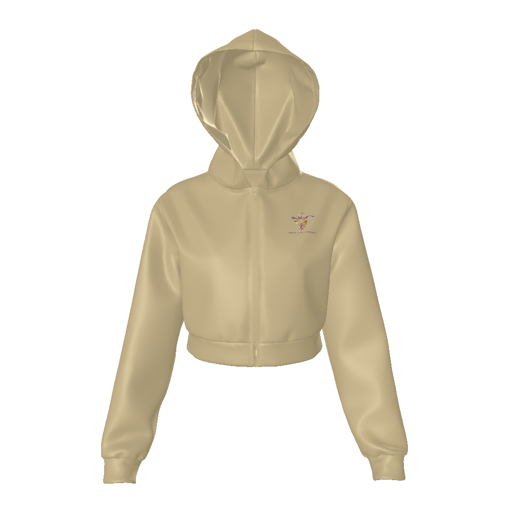 (No Matter…Good…Bad…Happy…Or Sad, God’s Soldiers Must Continue To Fight!) All-Over Print Women Zip Up Crop Hoodie