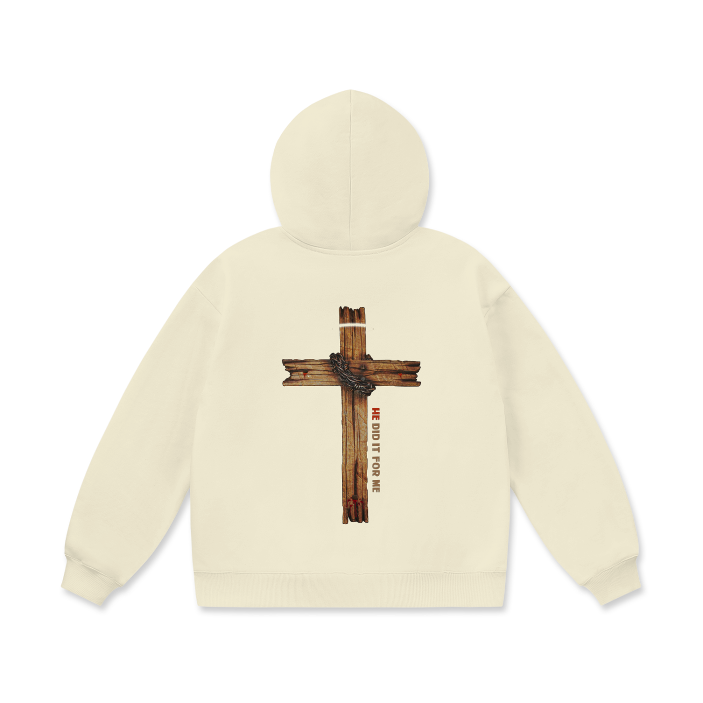 He Did It For Me Oversize Heavyweight Fleece Hoodie - 460 GSM - Image 6