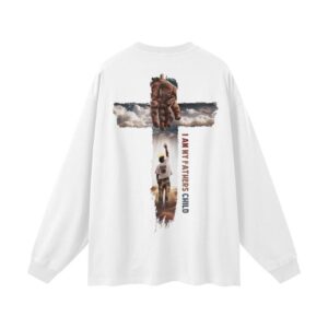 (I Am My Fathers Child) Streetwear Unisex 305G FOG 100% Cotton Long Sleeve Tee