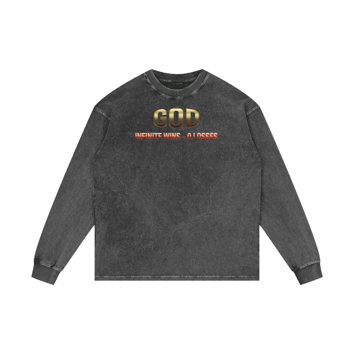 (Undisputed) Acid Wash Oversize Long Sleeve T-Shirt - 250 GSM - Image 5