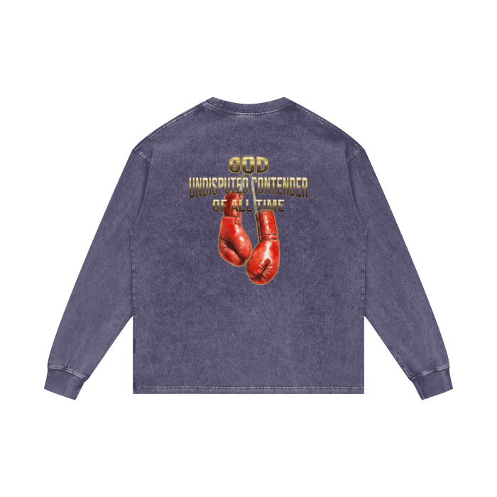 (Undisputed) Acid Wash Oversize Long Sleeve T-Shirt - 250 GSM - Image 8