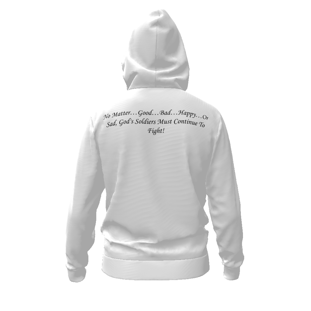 (No Matter…Good…Bad…Happy…Or Sad, God’s Soldiers Must Continue To Fight!) All-Over Print Unisex Basic Hoodie All-Over Print Men’s Zip Hoodie - Image 4