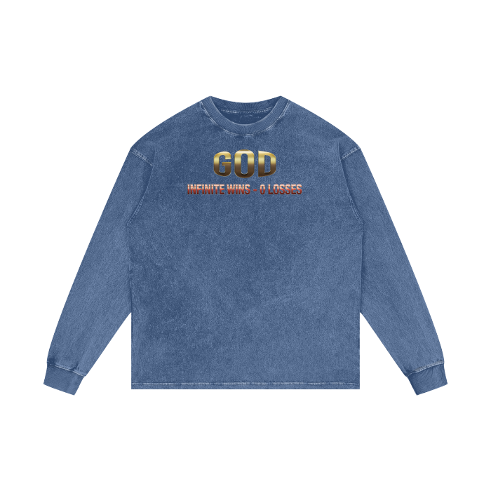 (Undisputed) Acid Wash Oversize Long Sleeve T-Shirt - 250 GSM - Image 3