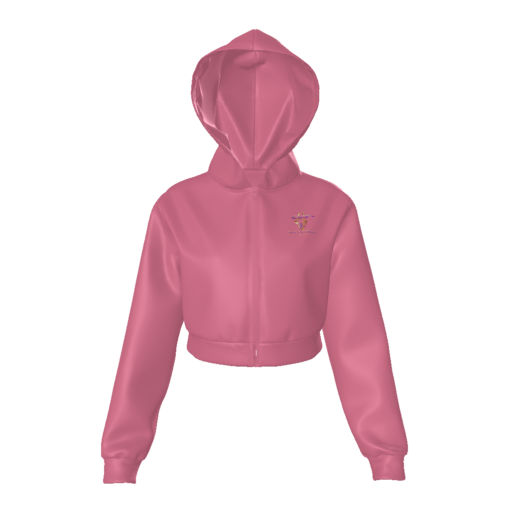 (No Matter…Good…Bad…Happy…Or Sad, God’s Soldiers Must Continue To Fight!) All-Over Print Women Zip Up Crop Hoodie - Image 5