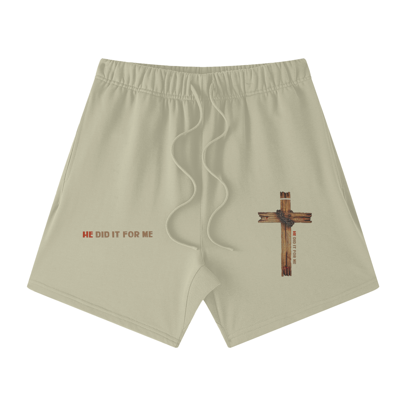 He Did If For Me Streetwear Unisex Heavyweight Earth Tone Loose Fit FOG 100% Cotton Shorts - Image 23