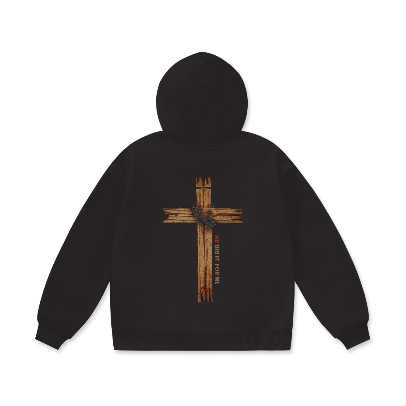 He Did It For Me Oversize Heavyweight Fleece Hoodie - 460 GSM - Image 8