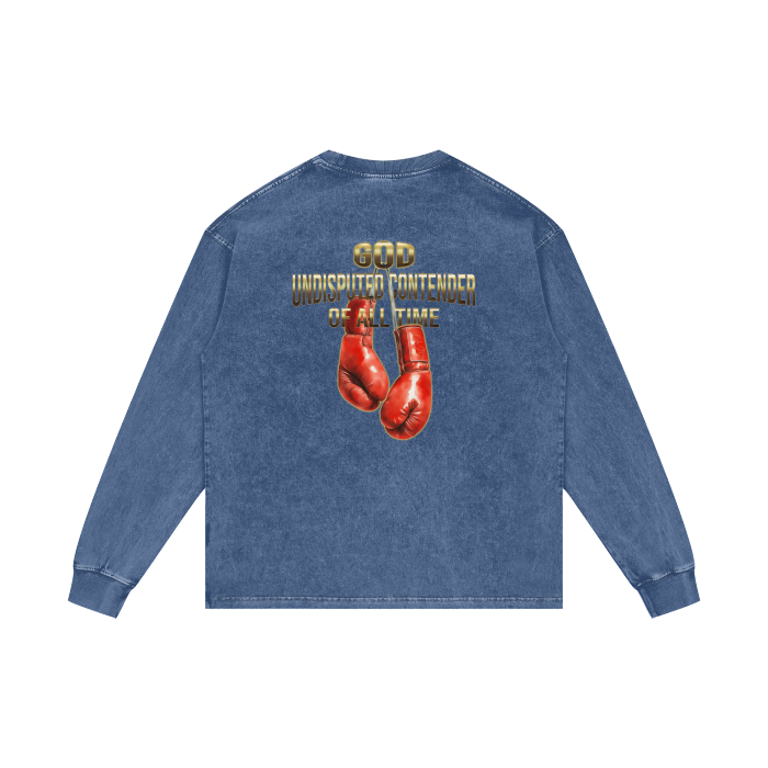 (Undisputed) Acid Wash Oversize Long Sleeve T-Shirt - 250 GSM - Image 4