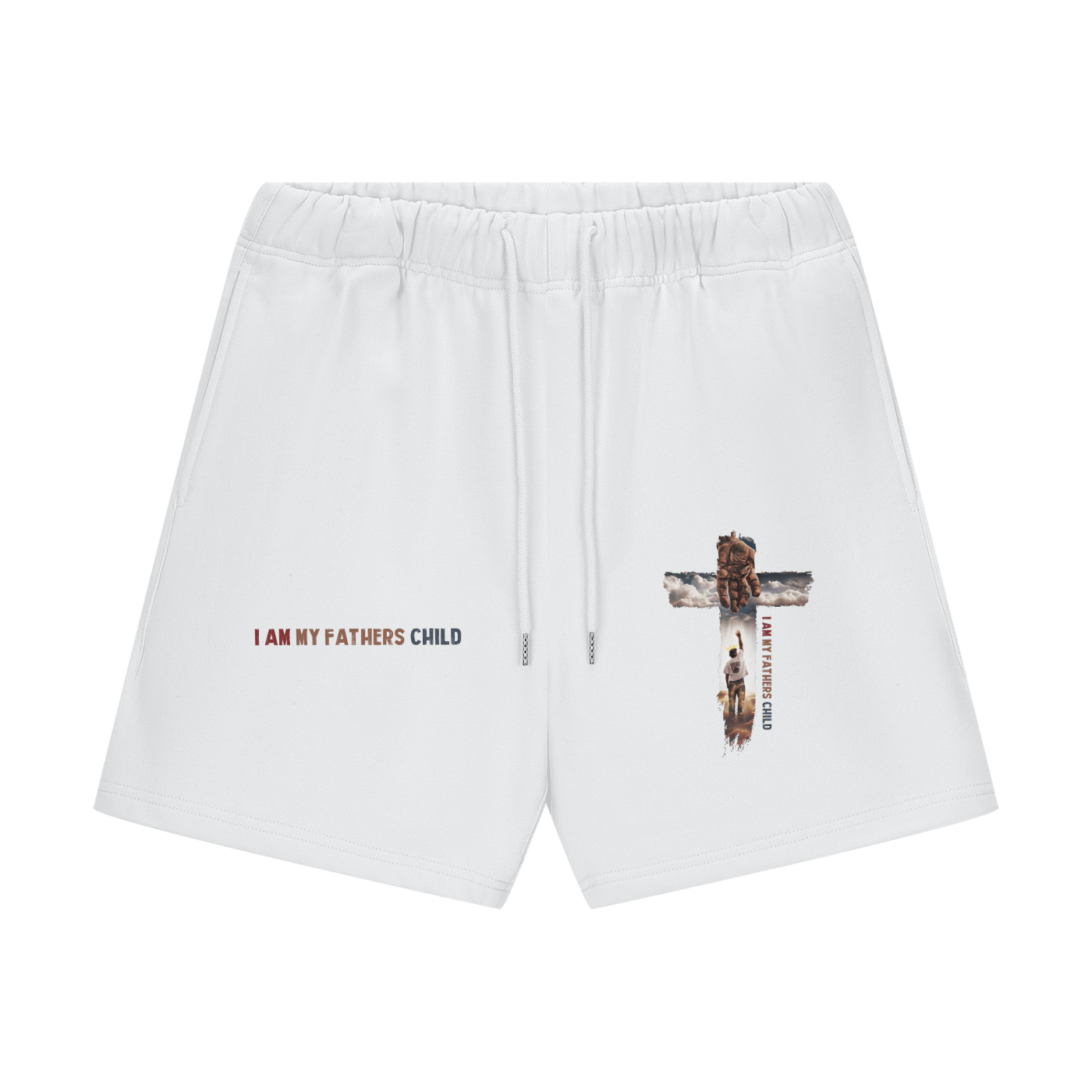 I Am My Fathers Child Streetwear Unisex Heavyweight 460G Fleece Loose Fit Shorts - Image 9