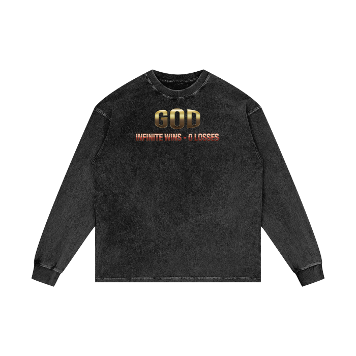 (Undisputed) Acid Wash Oversize Long Sleeve T-Shirt - 250 GSM