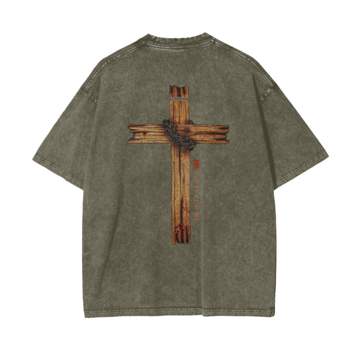 (HE Did It For Me) Acid Wash Oversize T-Shirt - 250 GSM - Image 20