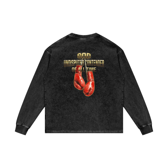 (Undisputed) Acid Wash Oversize Long Sleeve T-Shirt - 250 GSM - Image 2