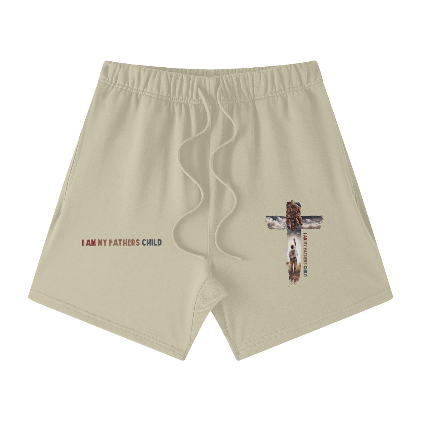 I Am My Fathers Child Streetwear Unisex Heavyweight Earth Tone Loose Fit FOG 100% Cotton Shorts - Image 27