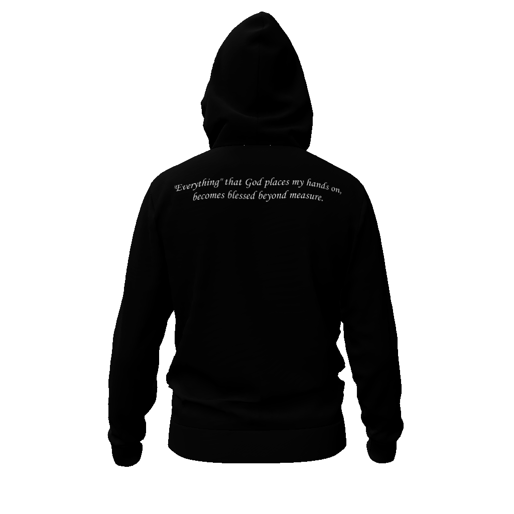 "Everything" that God places my hands on, becomes blessed beyond measure. All-Over Print Unisex Basic Hoodie - Image 12
