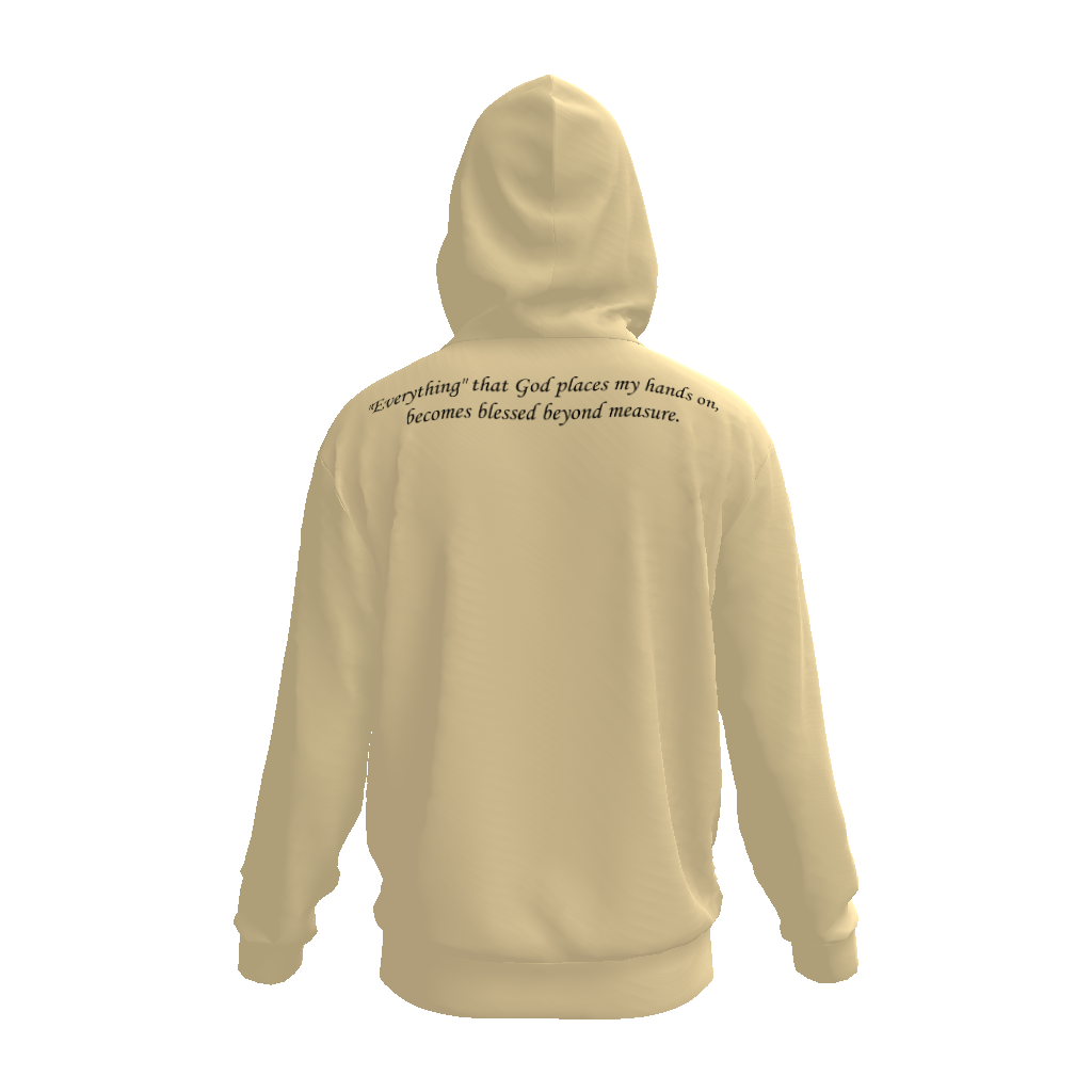 "Everything" that God places my hands on, becomes blessed beyond measure. All-Over Print Unisex Basic Hoodie - Image 10