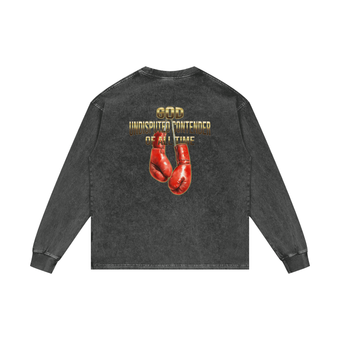 (Undisputed) Acid Wash Oversize Long Sleeve T-Shirt - 250 GSM - Image 6