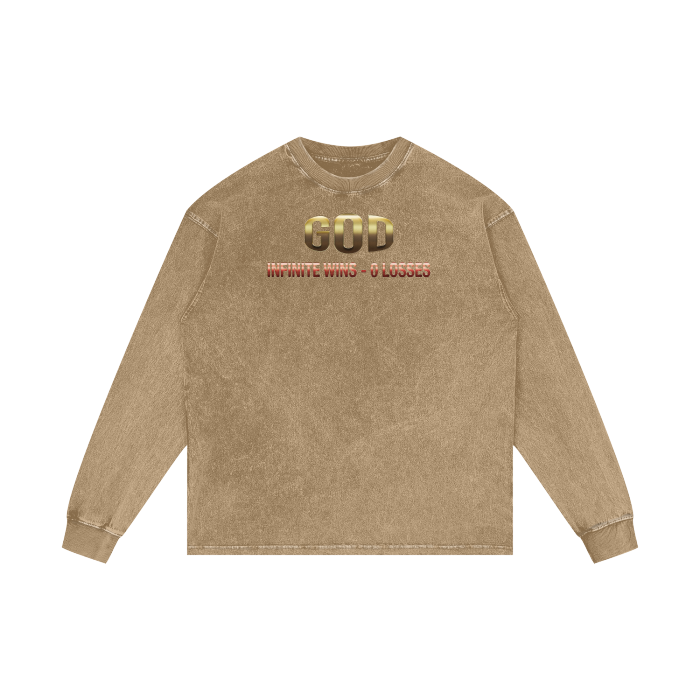 (Undisputed) Acid Wash Oversize Long Sleeve T-Shirt - 250 GSM - Image 9
