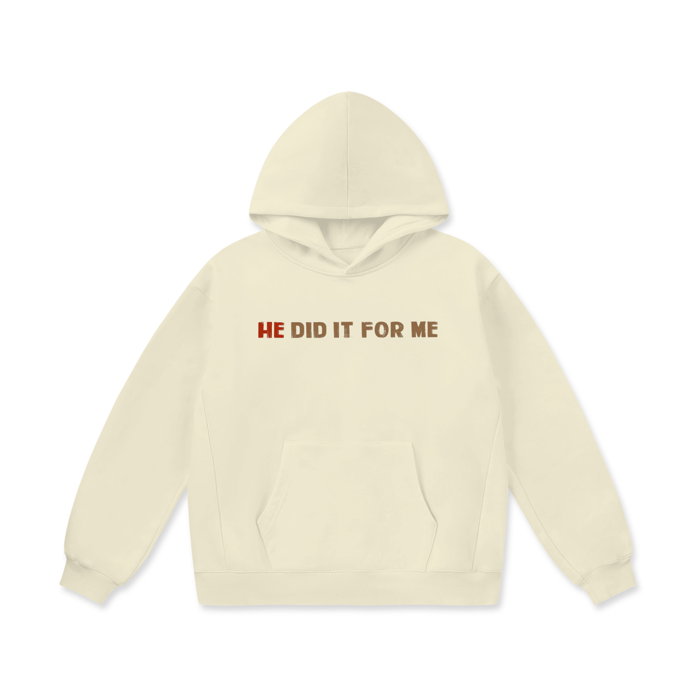 He Did It For Me Oversize Heavyweight Fleece Hoodie - 460 GSM - Image 5