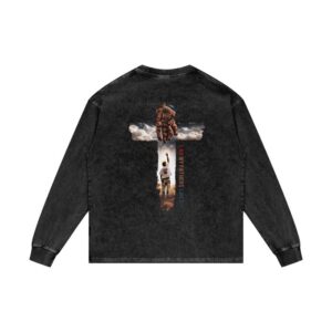 (I Am My Fathers Child) Acid Wash Oversize Long Sleeve T-Shirt – 250 GSM