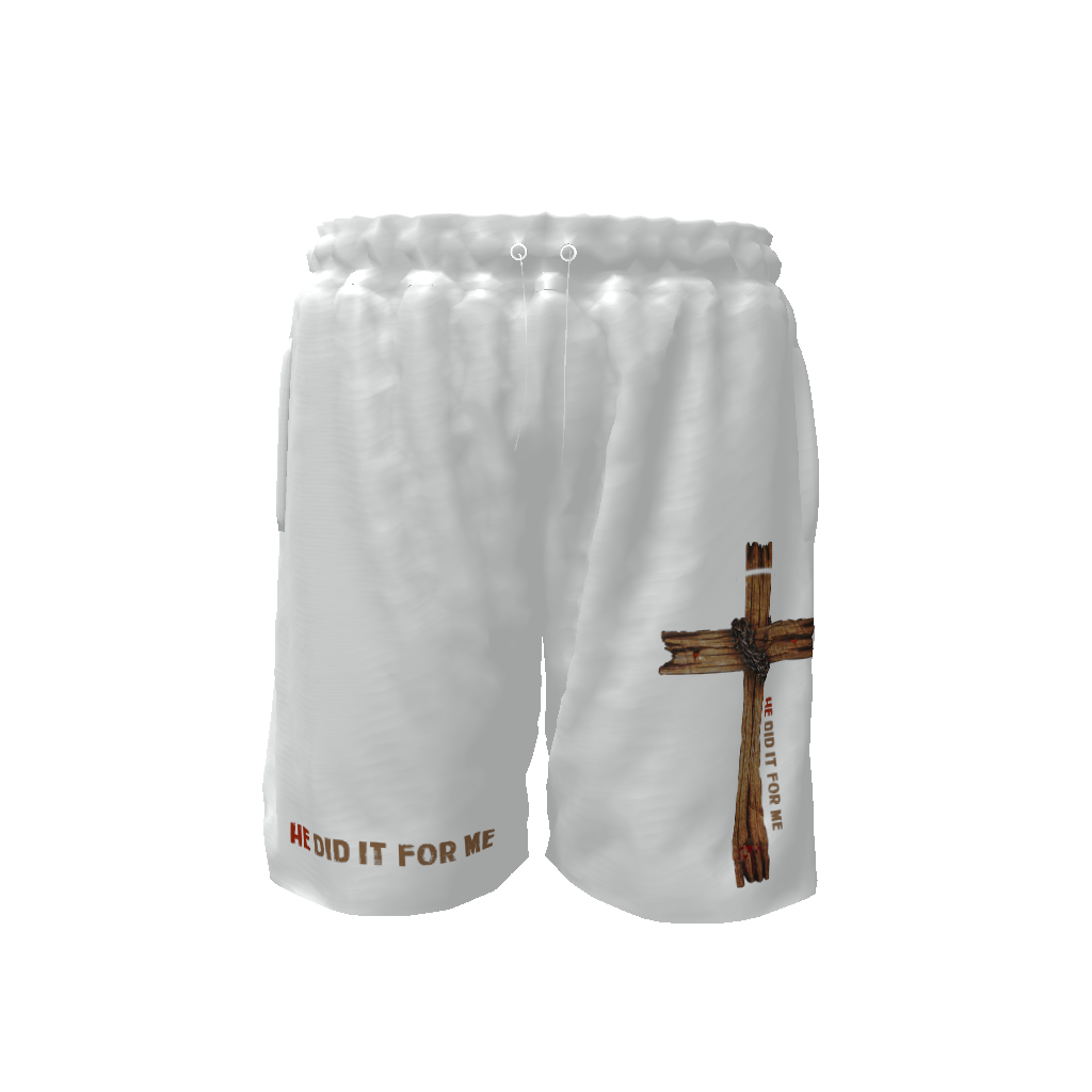He Did It For Me All-Over Print Men's Basketball Shorts Fast Drying - Image 3
