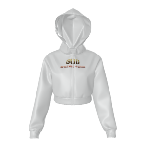 (Undisputed) All-Over Print Women's Zip Up Crop Hoodie