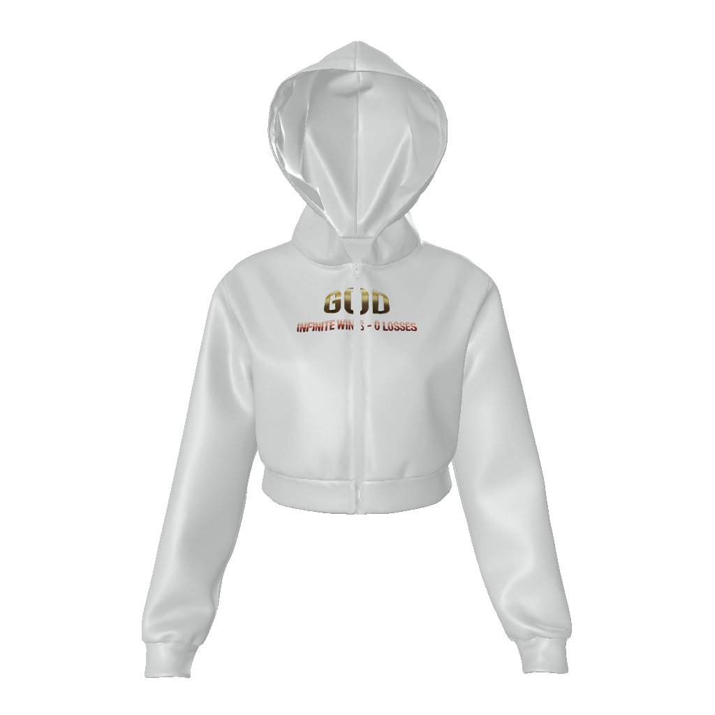 (Undisputed) All-Over Print Women's Zip Up Crop Hoodie