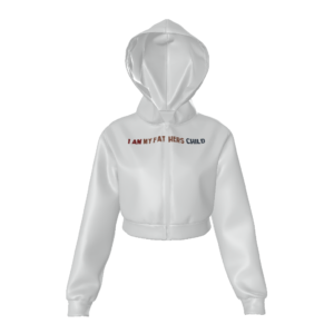 (I Am My Fathers Child) All-Over Print Women's Zip Up Crop Hoodie