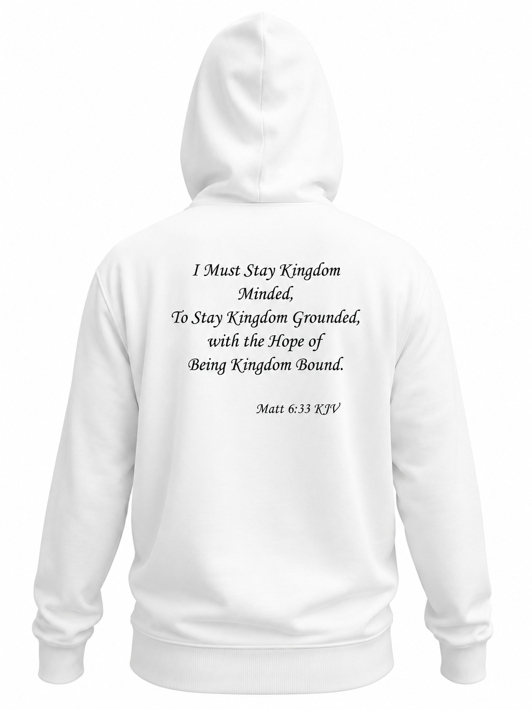 (I Must Stay Kingdom Minded, To Stay Kingdom Grounded, with the Hope of Being Kingdom Bound. Matt 6:33 KJV) All-Over Print Unisex Basic Hoodie All-Over Print Men's Zip Hoodie – 385 GSM - Image 4