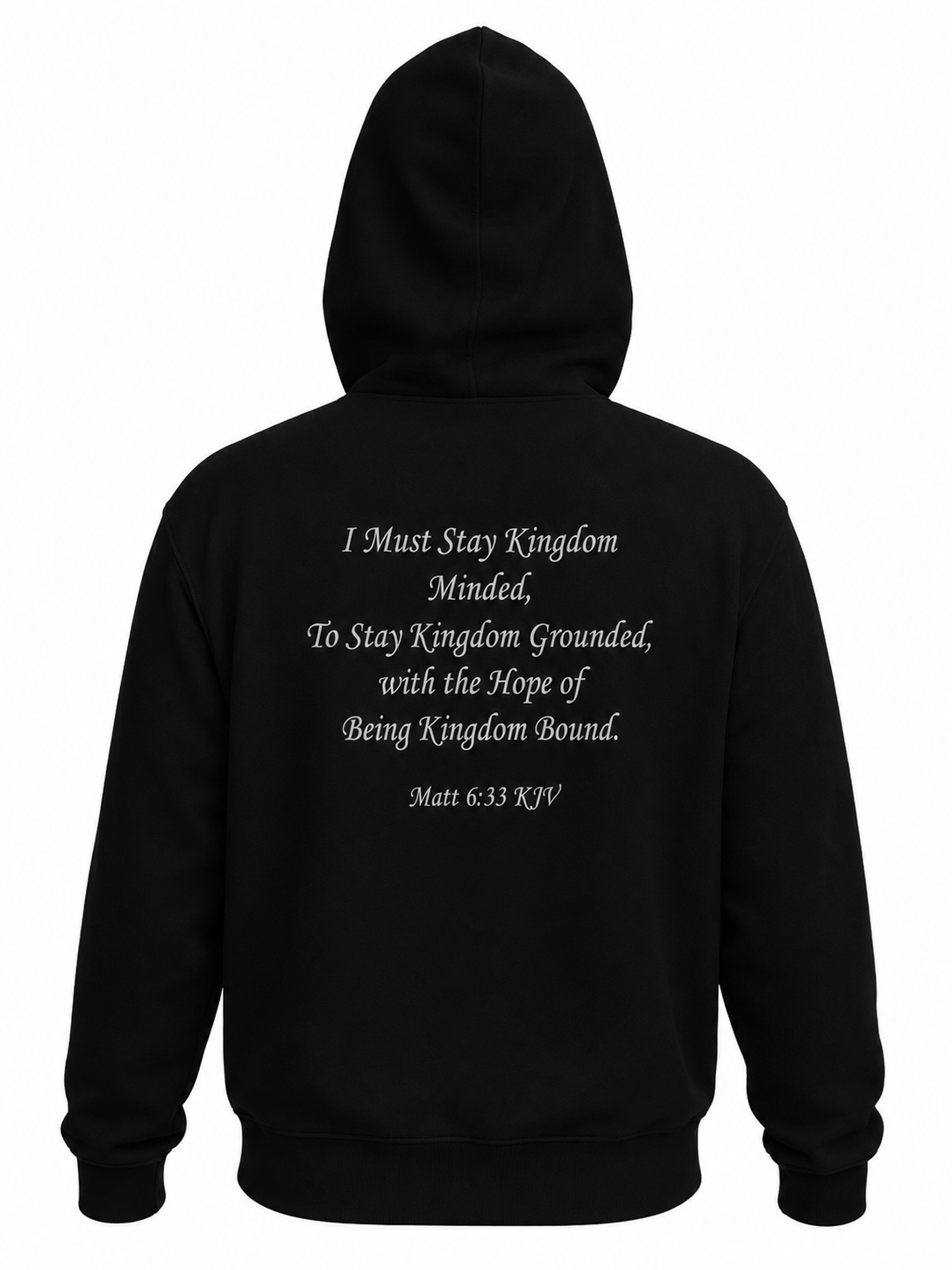 (I Must Stay Kingdom Minded, To Stay Kingdom Grounded, with the Hope of Being Kingdom Bound. Matt 6:33 KJV) All-Over Print Unisex Basic Hoodie All-Over Print Men's Zip Hoodie – 385 GSM - Image 8